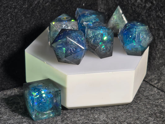 Ocean Spray | Liquid Core | 7 Piece Dice Set