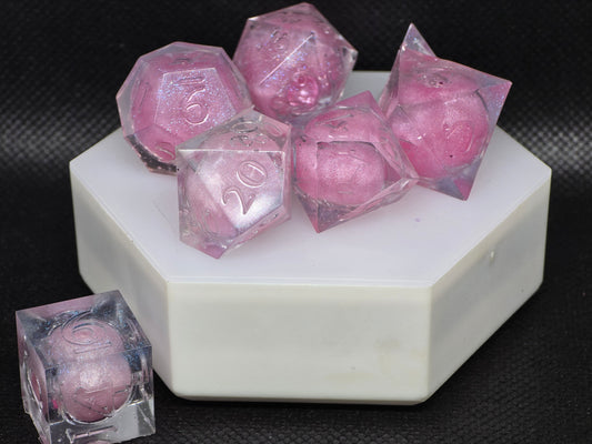 Cotton Candy | Liquid Core | 7 Piece Dice Set